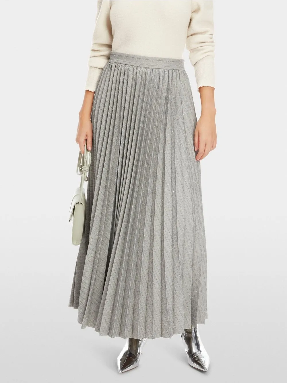 Marc Cain Maxi Skirt With Pleats and Glitter