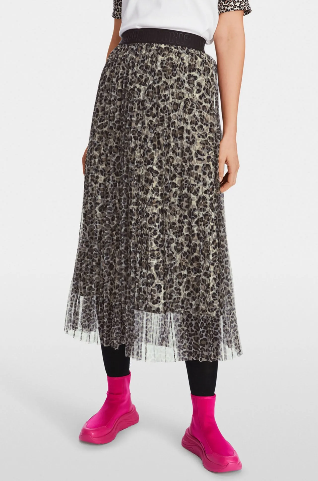 Marc Cain - Tulle Skirt with Leo Print