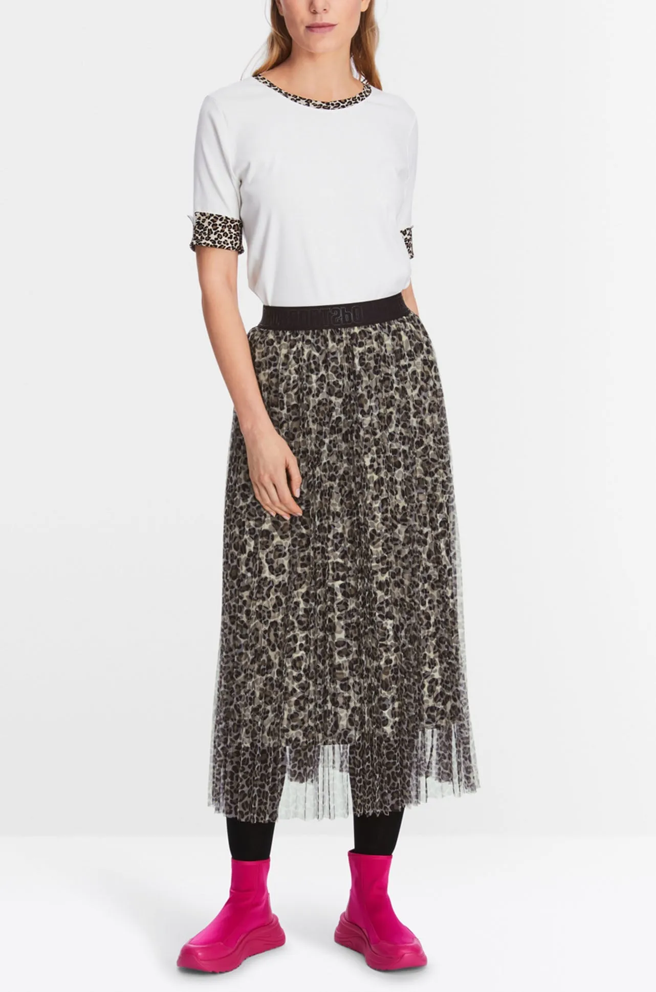 Marc Cain - Tulle Skirt with Leo Print