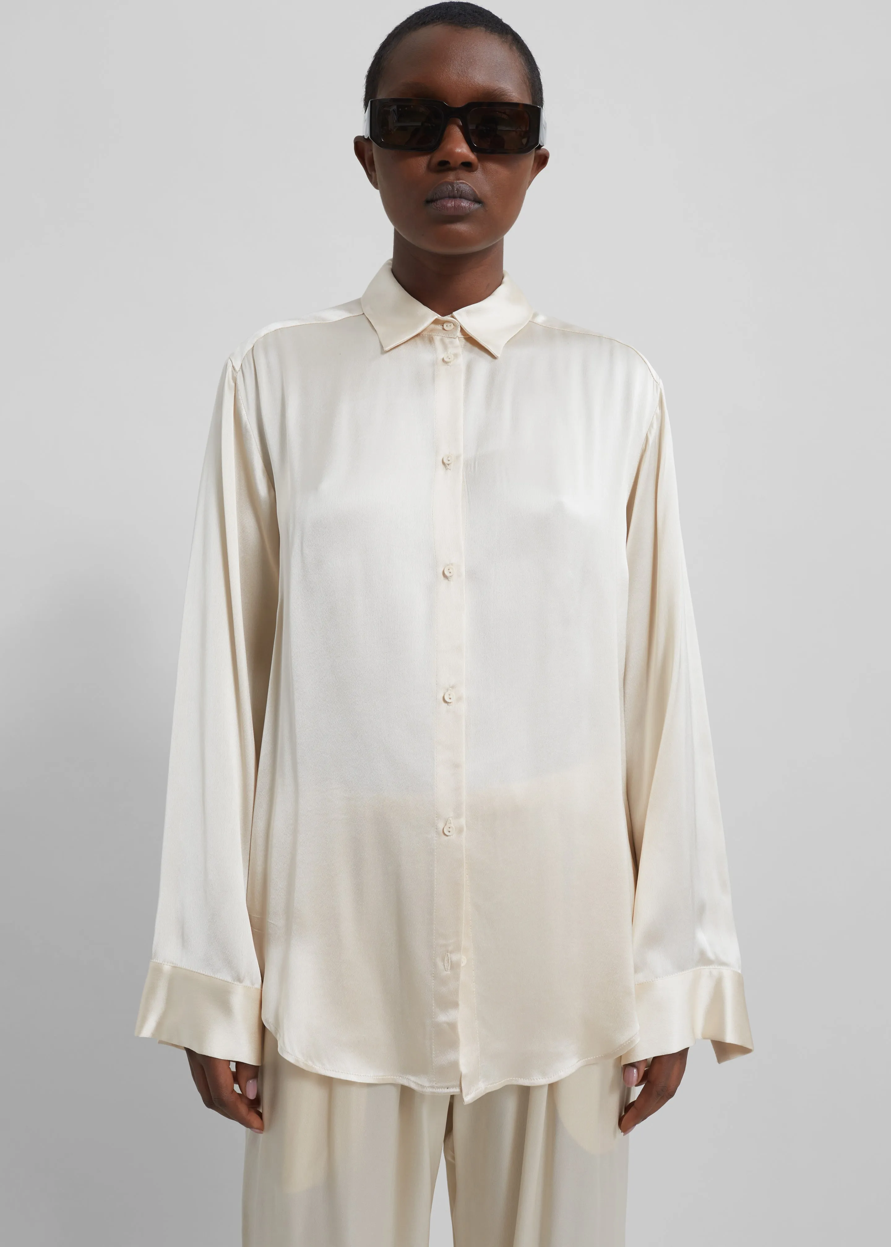 Matteau Satin Shirt - Ivory