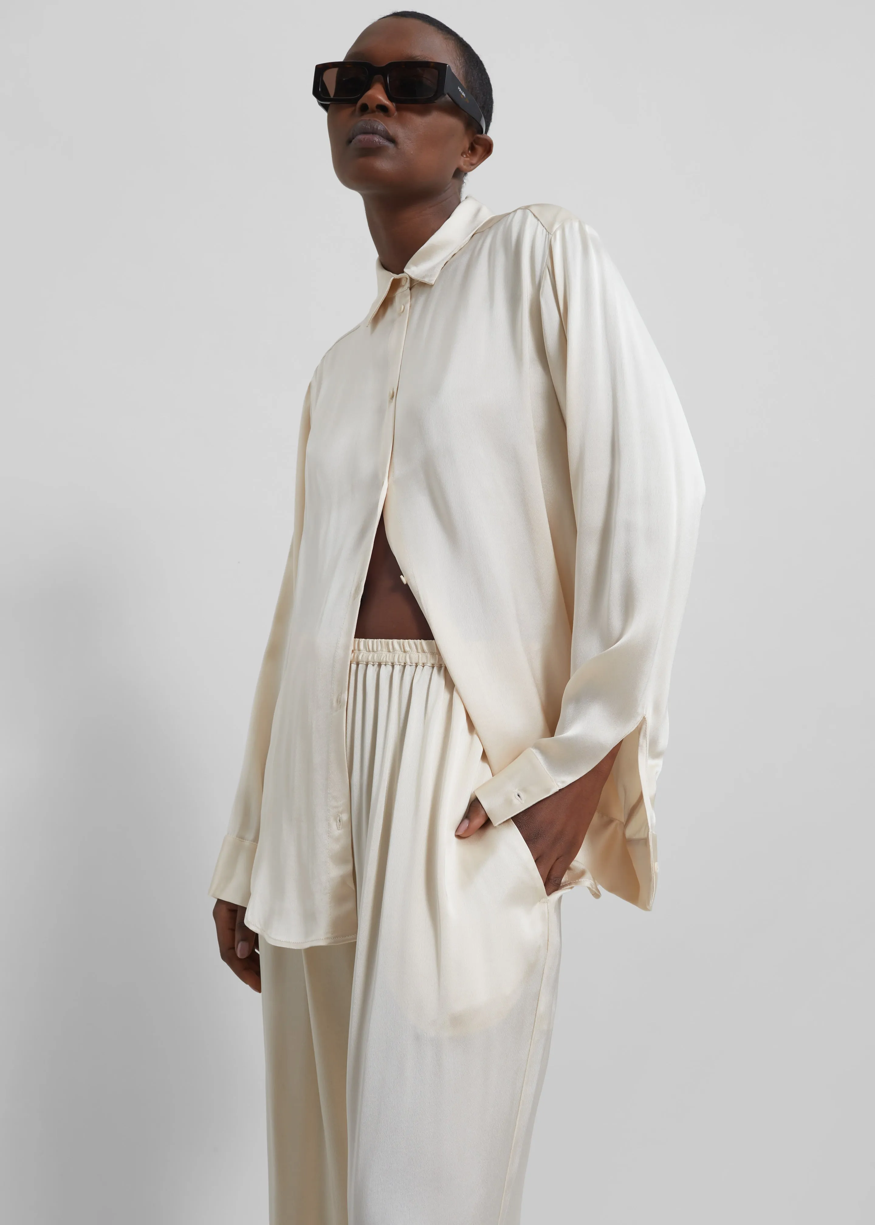 Matteau Satin Shirt - Ivory