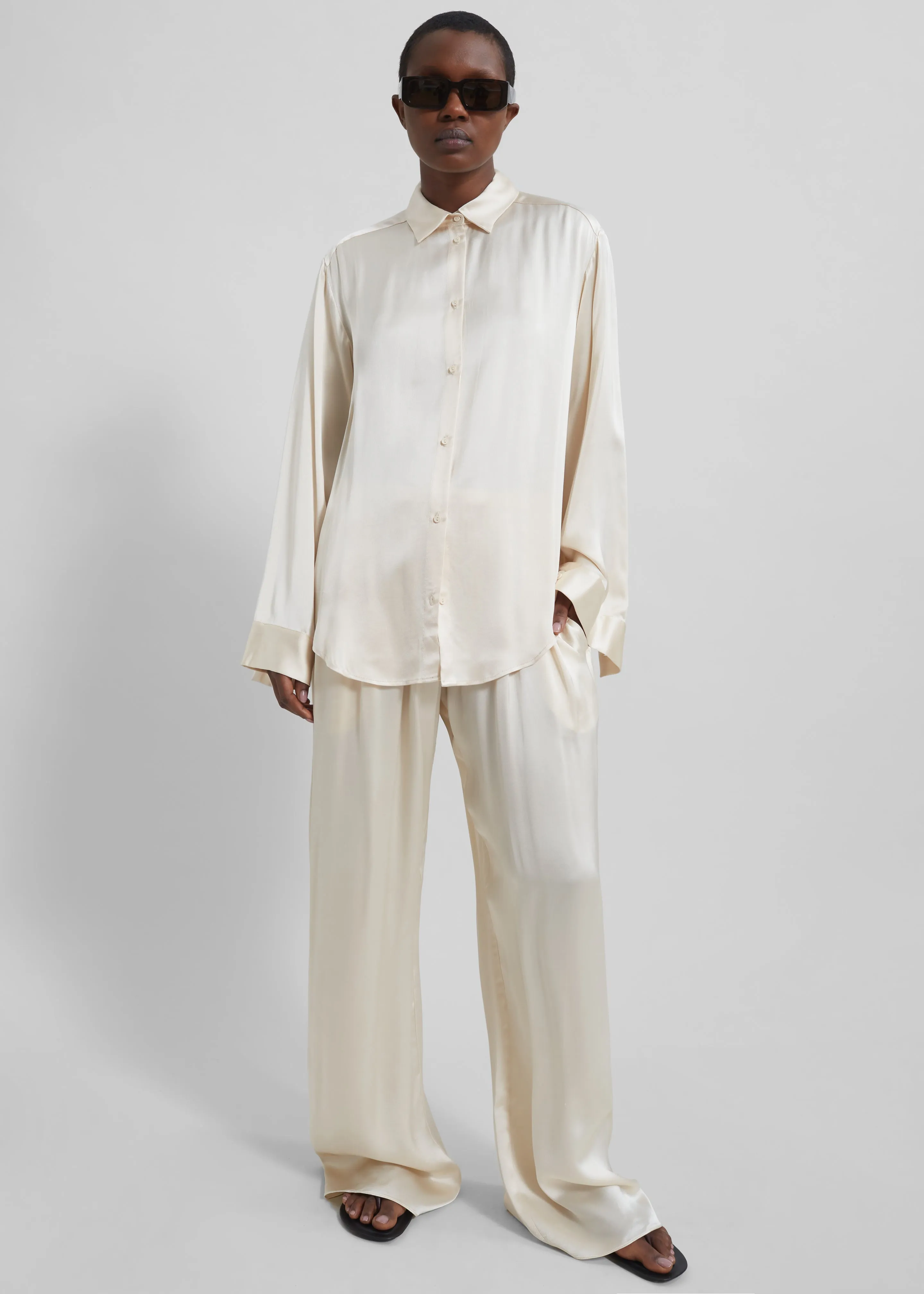 Matteau Satin Shirt - Ivory