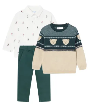 Mayoral 2182 Shirt, 2311 Teddy Bear Jumper and 521 Jade Chino Trousers In Stock Now