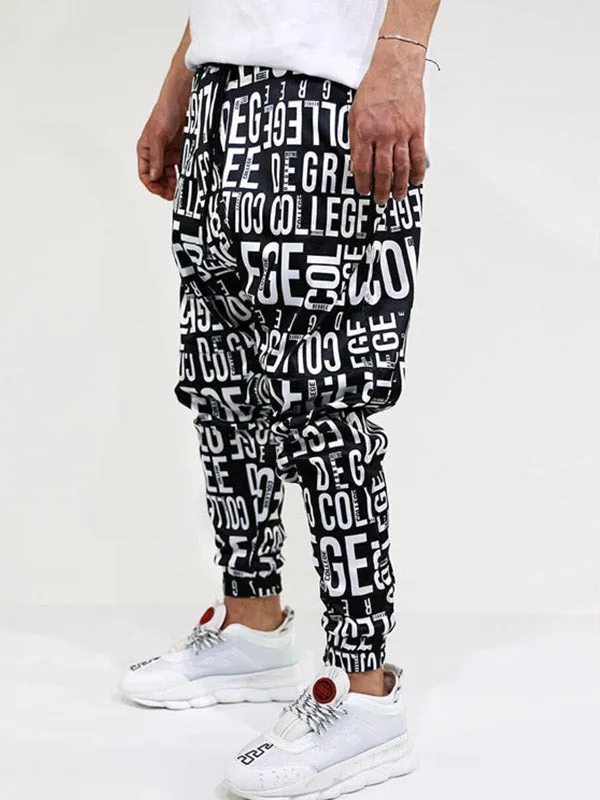 Men's Letter Allover Tapered Pants
