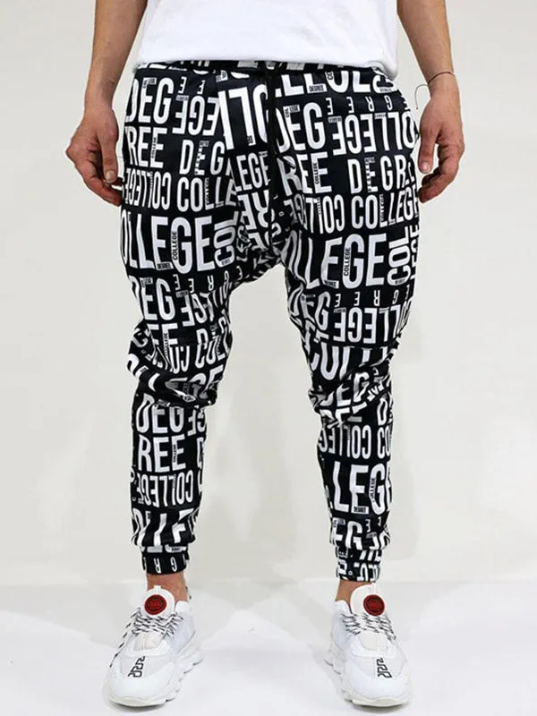 Men's Letter Allover Tapered Pants