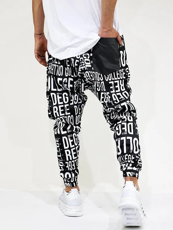 Men's Letter Allover Tapered Pants