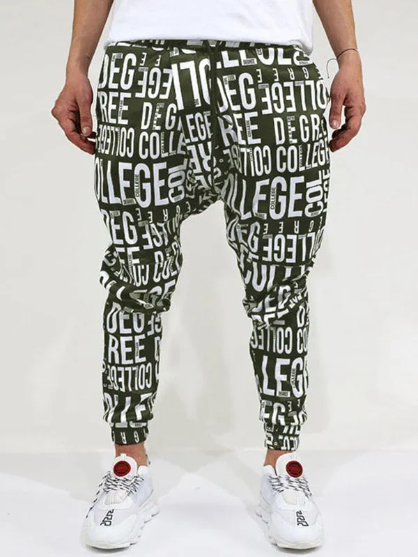 Men's Letter Allover Tapered Pants