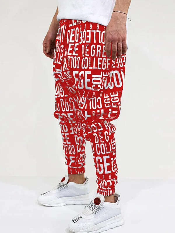 Men's Letter Allover Tapered Pants