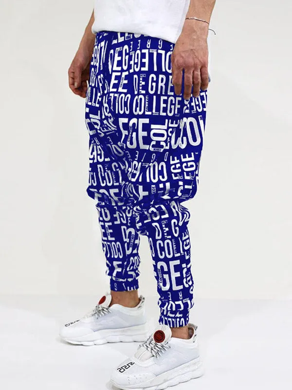 Men's Letter Allover Tapered Pants