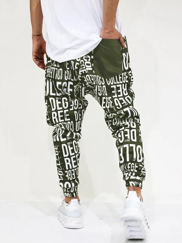 Men's Letter Allover Tapered Pants