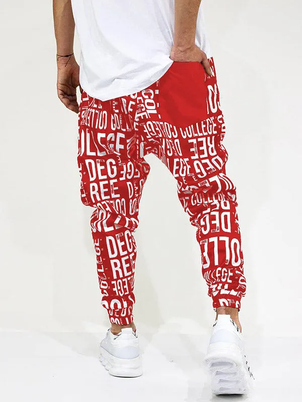 Men's Letter Allover Tapered Pants