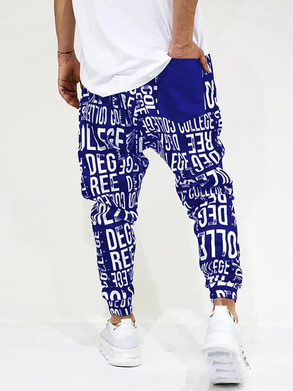 Men's Letter Allover Tapered Pants