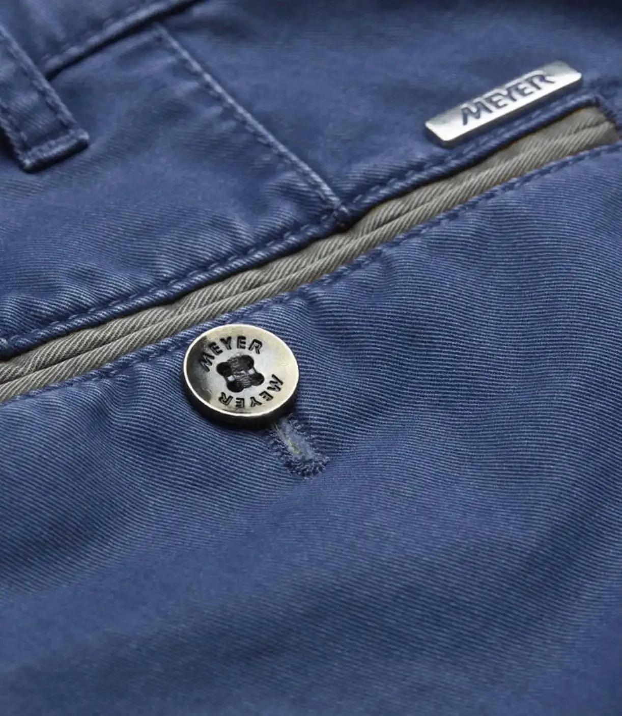 Meyer Men's Chino Trousers New York 1-5000/18 Luxury Cotton Blue