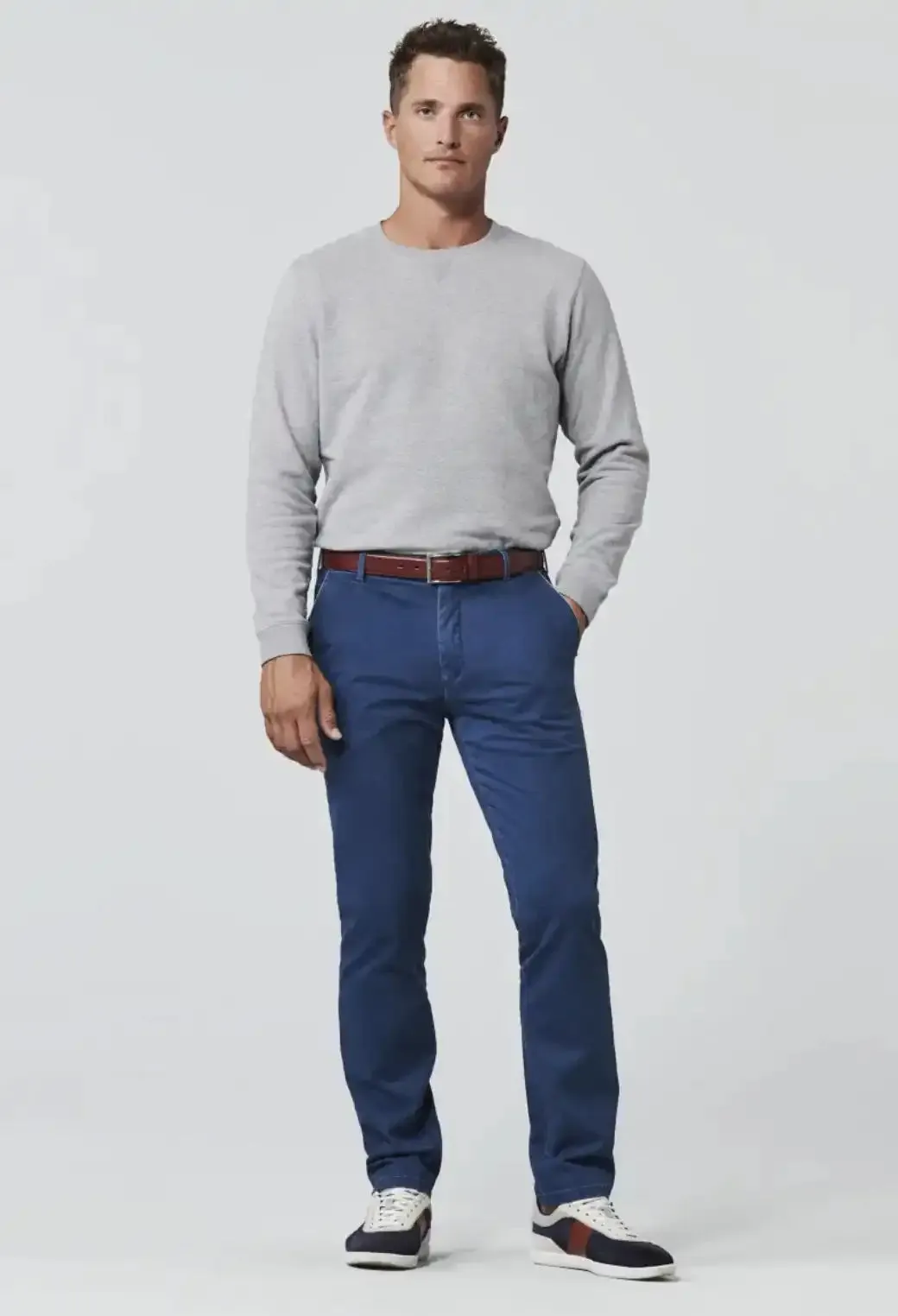 Meyer Men's Chino Trousers New York 1-5000/18 Luxury Cotton Blue