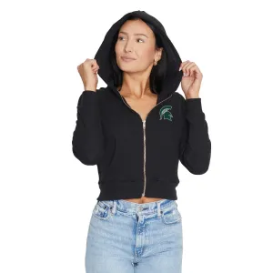 Michigan State Waffle Knit Zip Up Hoodie