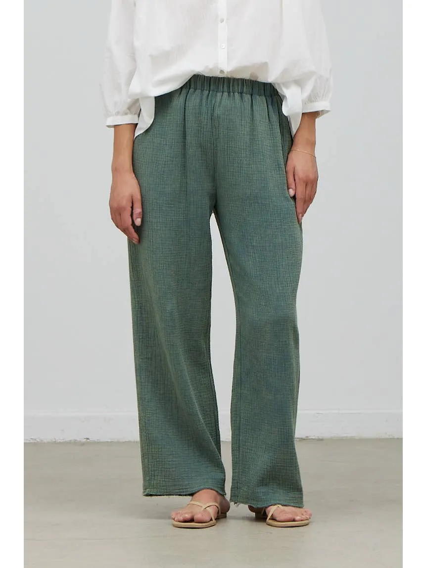Mineral Green Wide Leg Pants