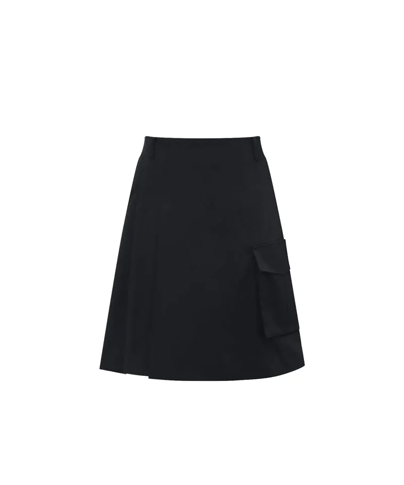 Monday Flow Pleated Midi Skirt - Dark Navy