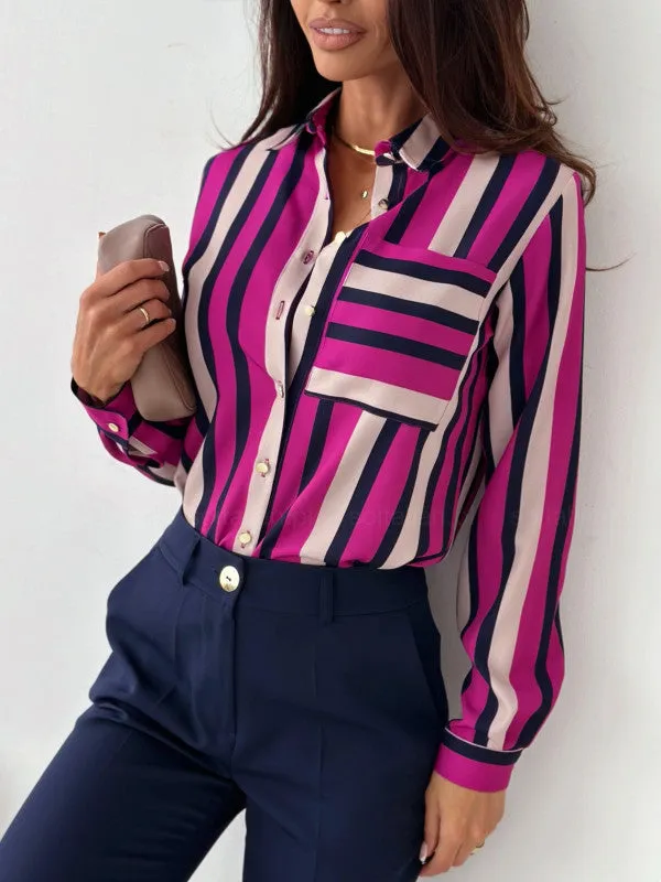 Monika | Neat Women's Blouse with Satin Print
