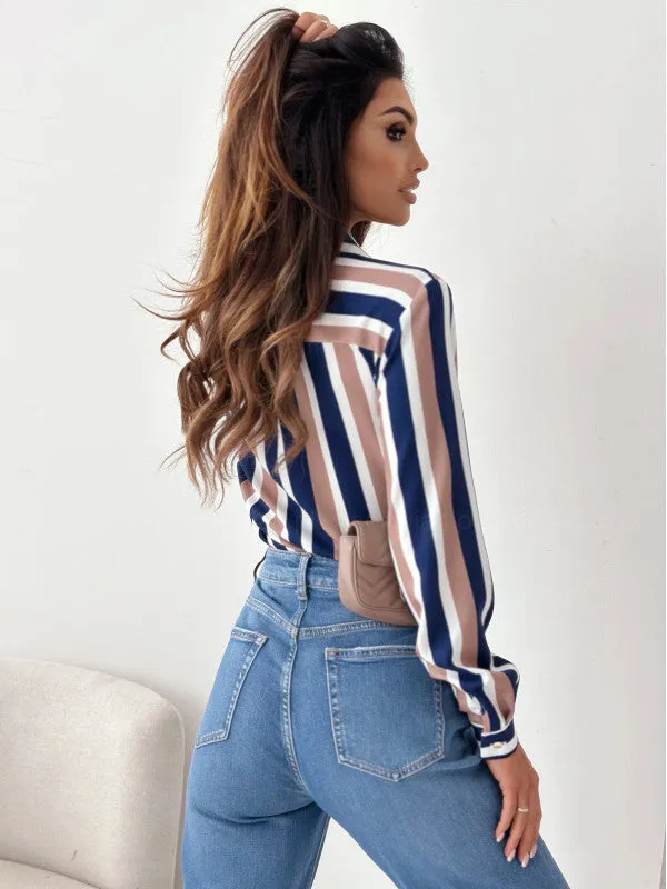 Monika | Neat Women's Blouse with Satin Print