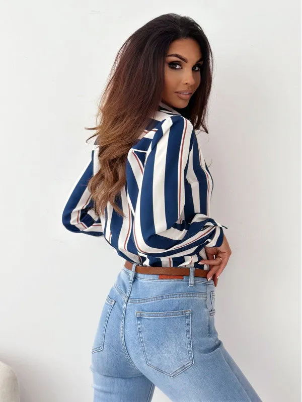 Monika | Neat Women's Blouse with Satin Print