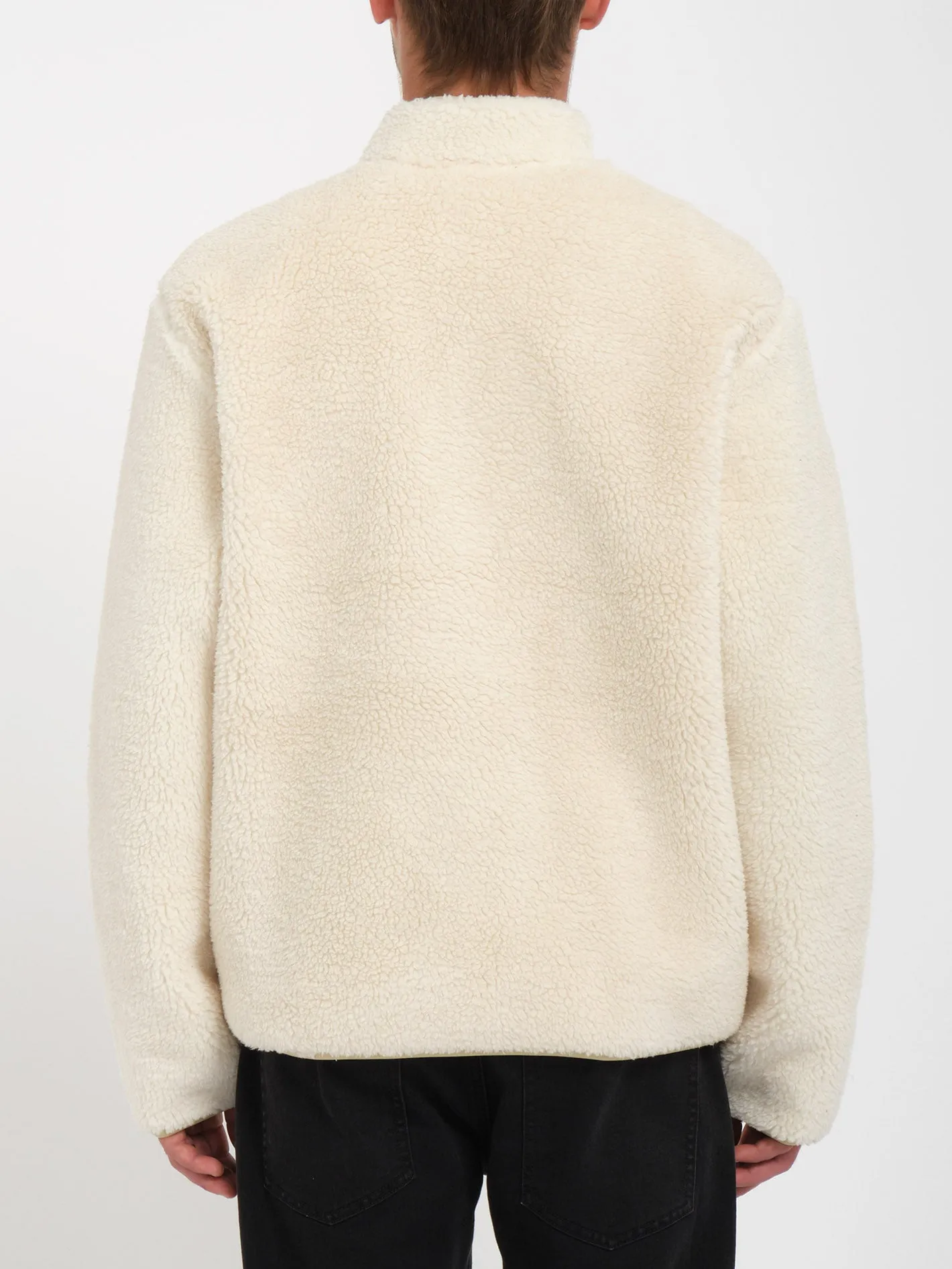 Muzzer Fuzzar Zip Sherpa Sweatshirt - DIRTY WHITE