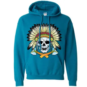 Native American Indian Skeleton Tomahawk Chief Sweatshirt Hoodie