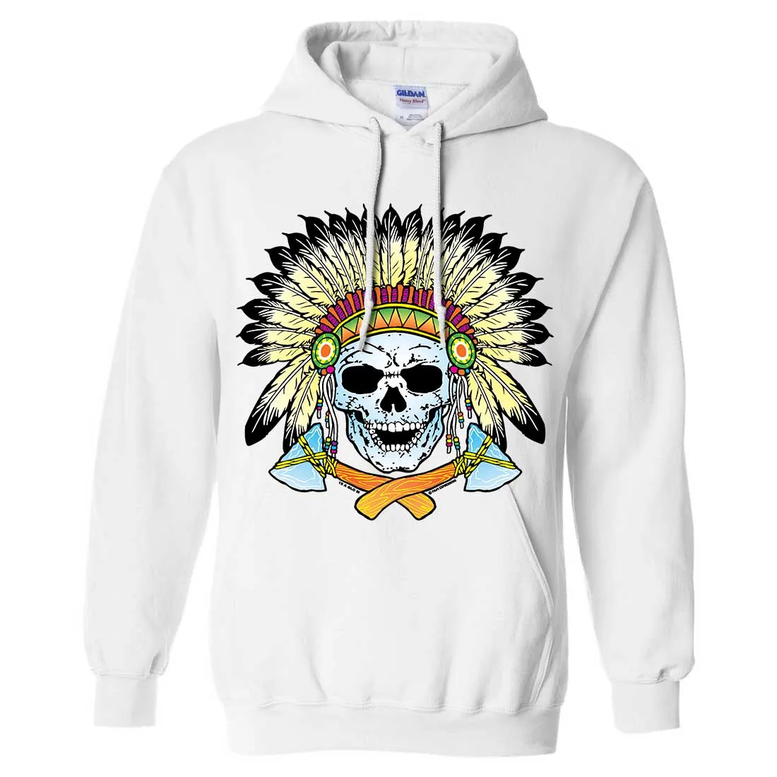 Native American Indian Skeleton Tomahawk Chief Sweatshirt Hoodie