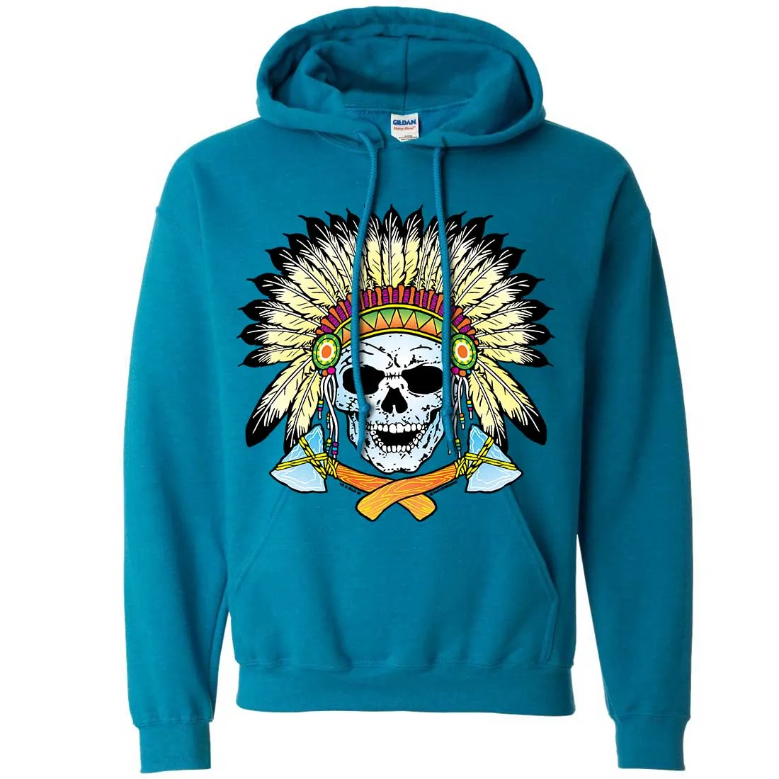 Native American Indian Skeleton Tomahawk Chief Sweatshirt Hoodie