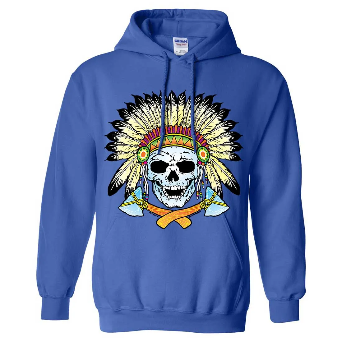 Native American Indian Skeleton Tomahawk Chief Sweatshirt Hoodie