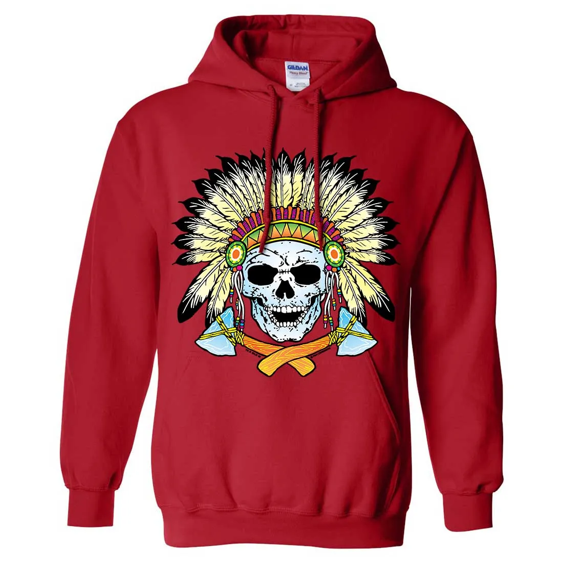 Native American Indian Skeleton Tomahawk Chief Sweatshirt Hoodie
