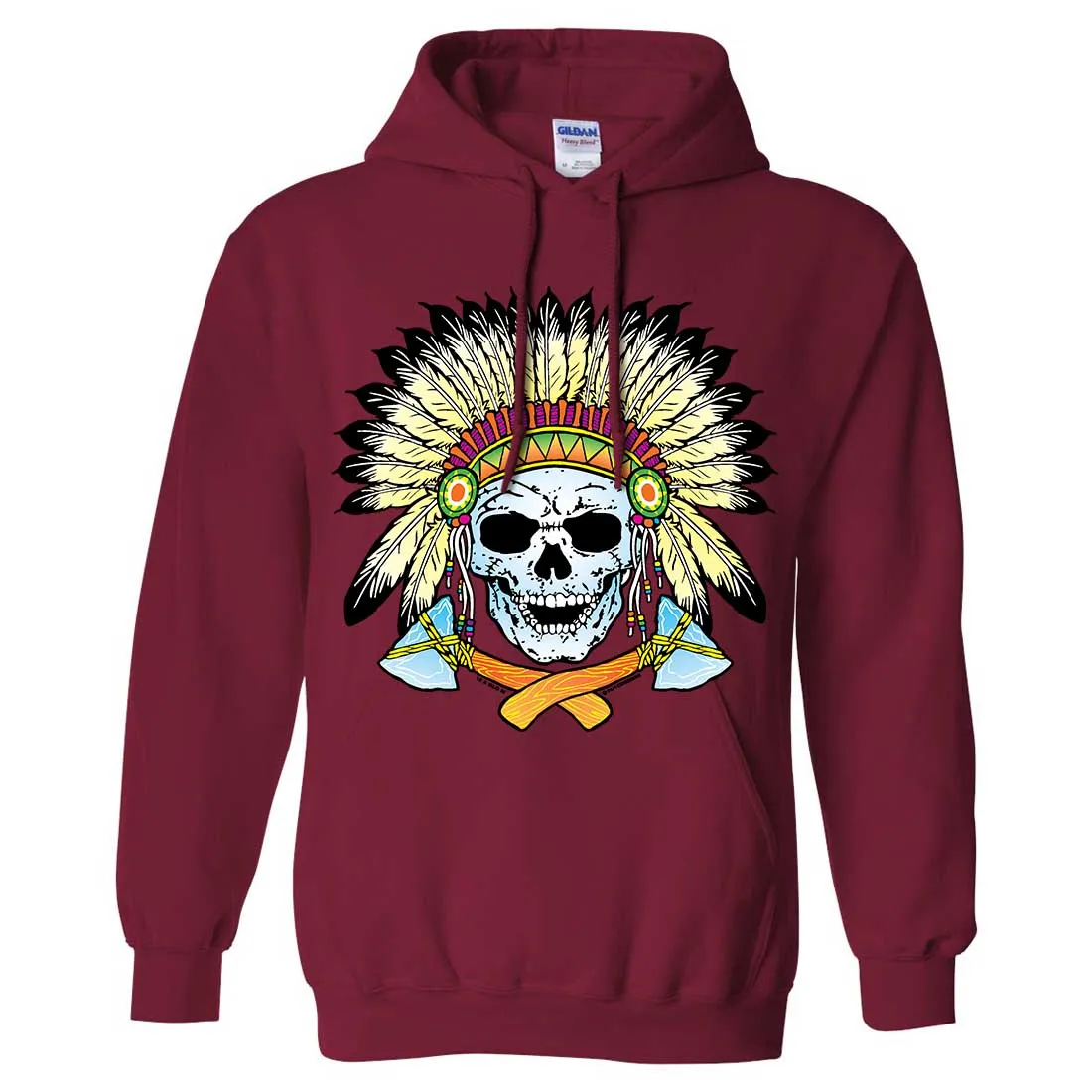 Native American Indian Skeleton Tomahawk Chief Sweatshirt Hoodie