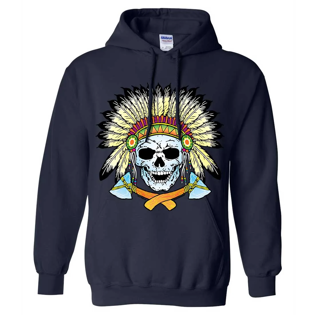 Native American Indian Skeleton Tomahawk Chief Sweatshirt Hoodie