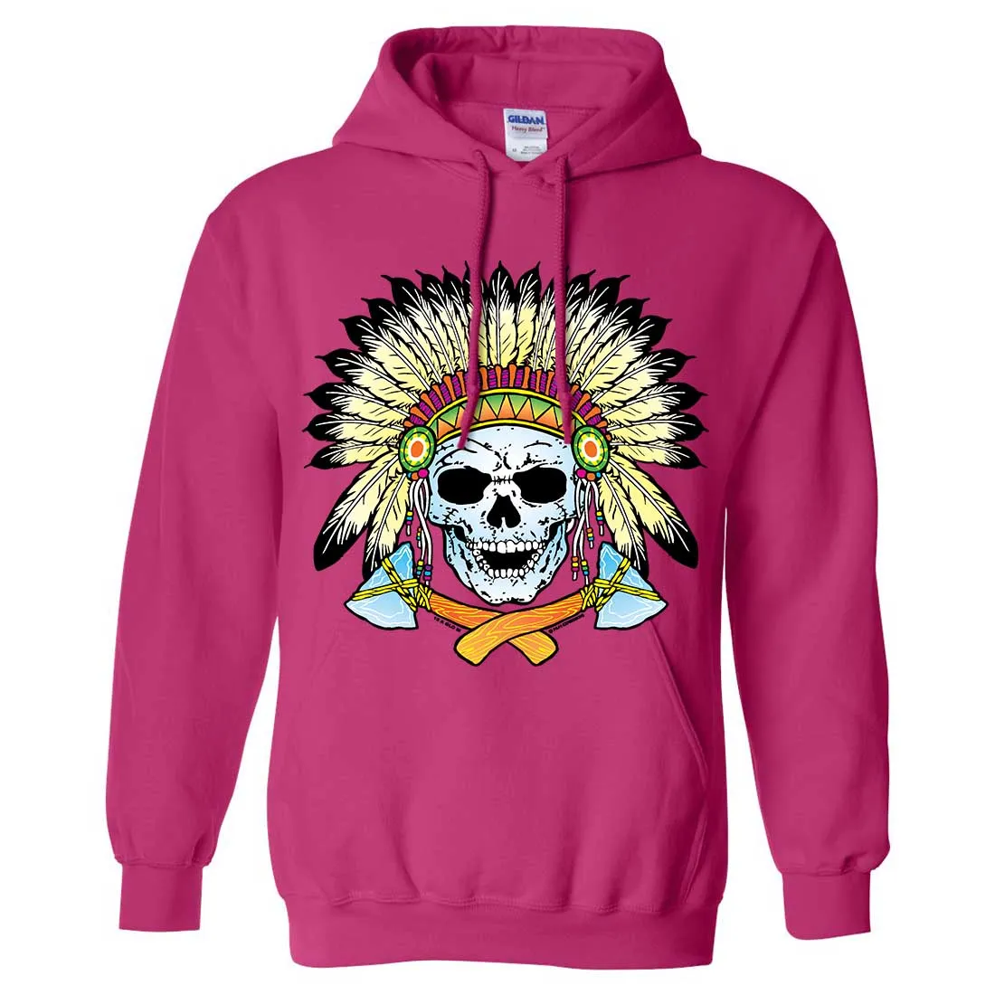Native American Indian Skeleton Tomahawk Chief Sweatshirt Hoodie