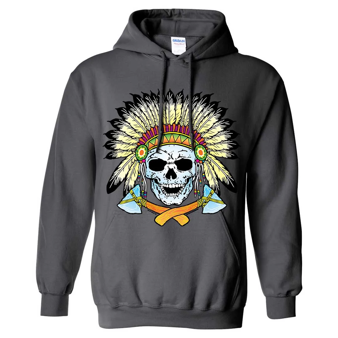 Native American Indian Skeleton Tomahawk Chief Sweatshirt Hoodie