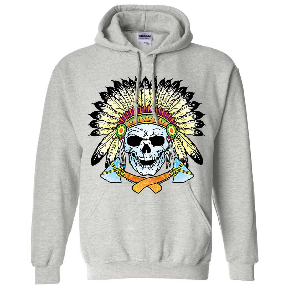 Native American Indian Skeleton Tomahawk Chief Sweatshirt Hoodie