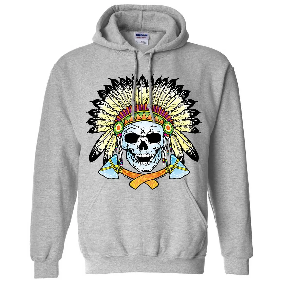 Native American Indian Skeleton Tomahawk Chief Sweatshirt Hoodie