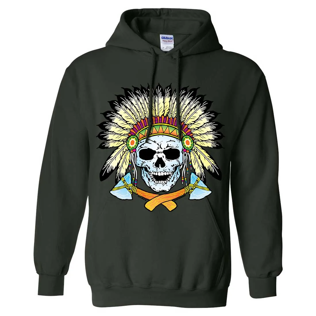 Native American Indian Skeleton Tomahawk Chief Sweatshirt Hoodie