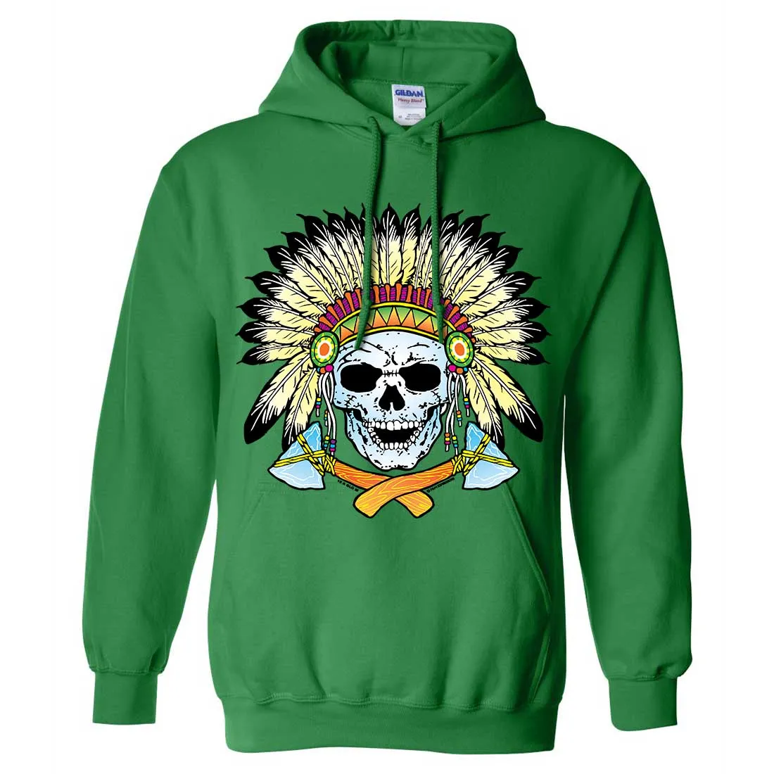 Native American Indian Skeleton Tomahawk Chief Sweatshirt Hoodie
