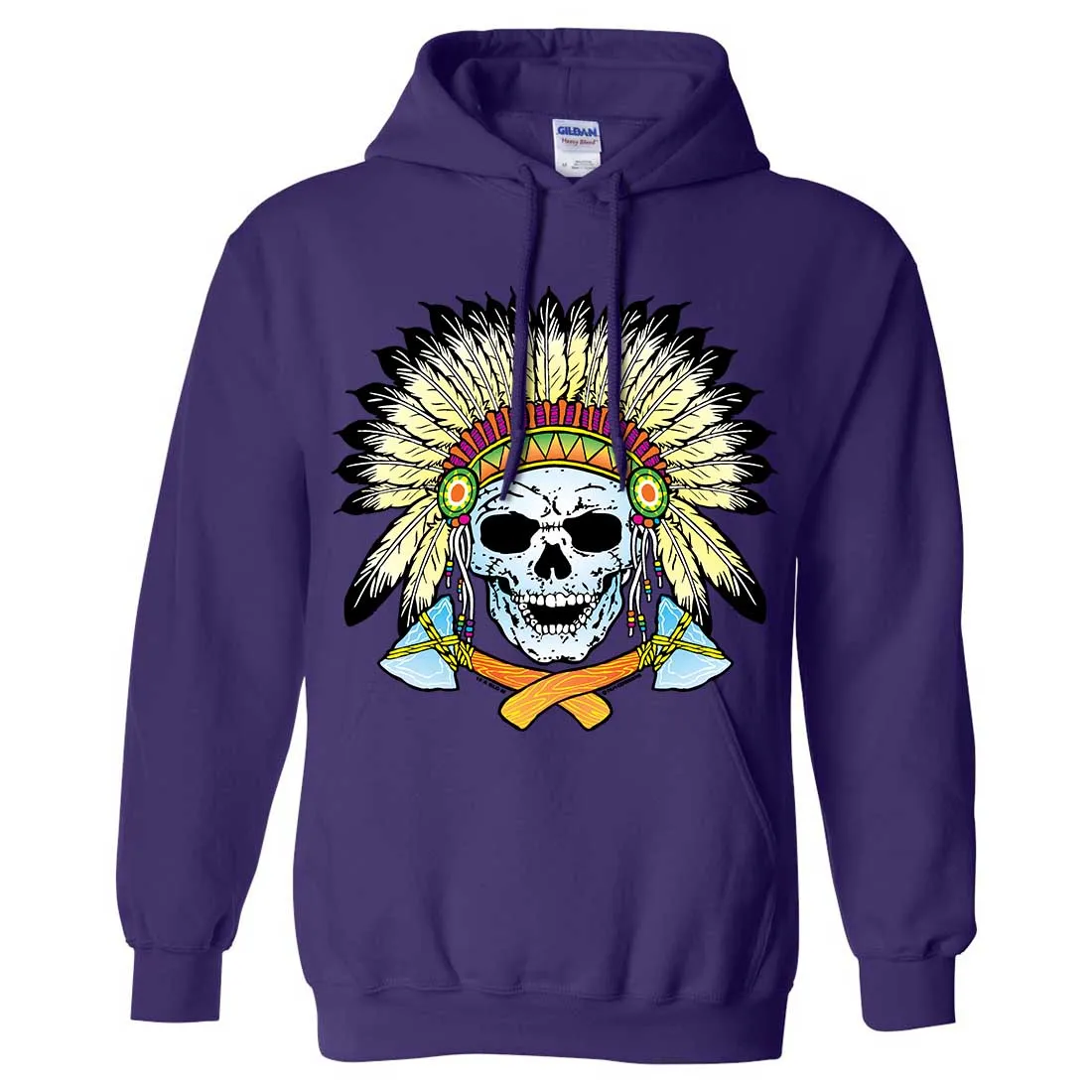 Native American Indian Skeleton Tomahawk Chief Sweatshirt Hoodie