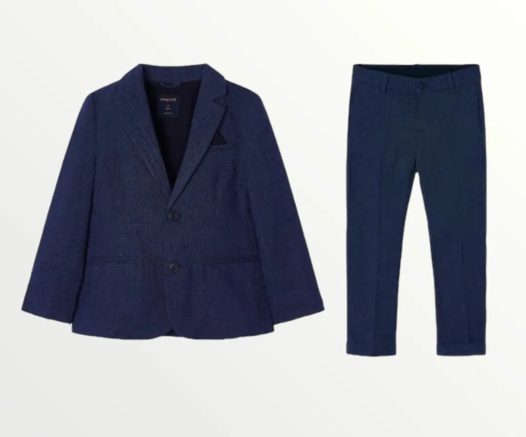 Navy Linen Blazer Set