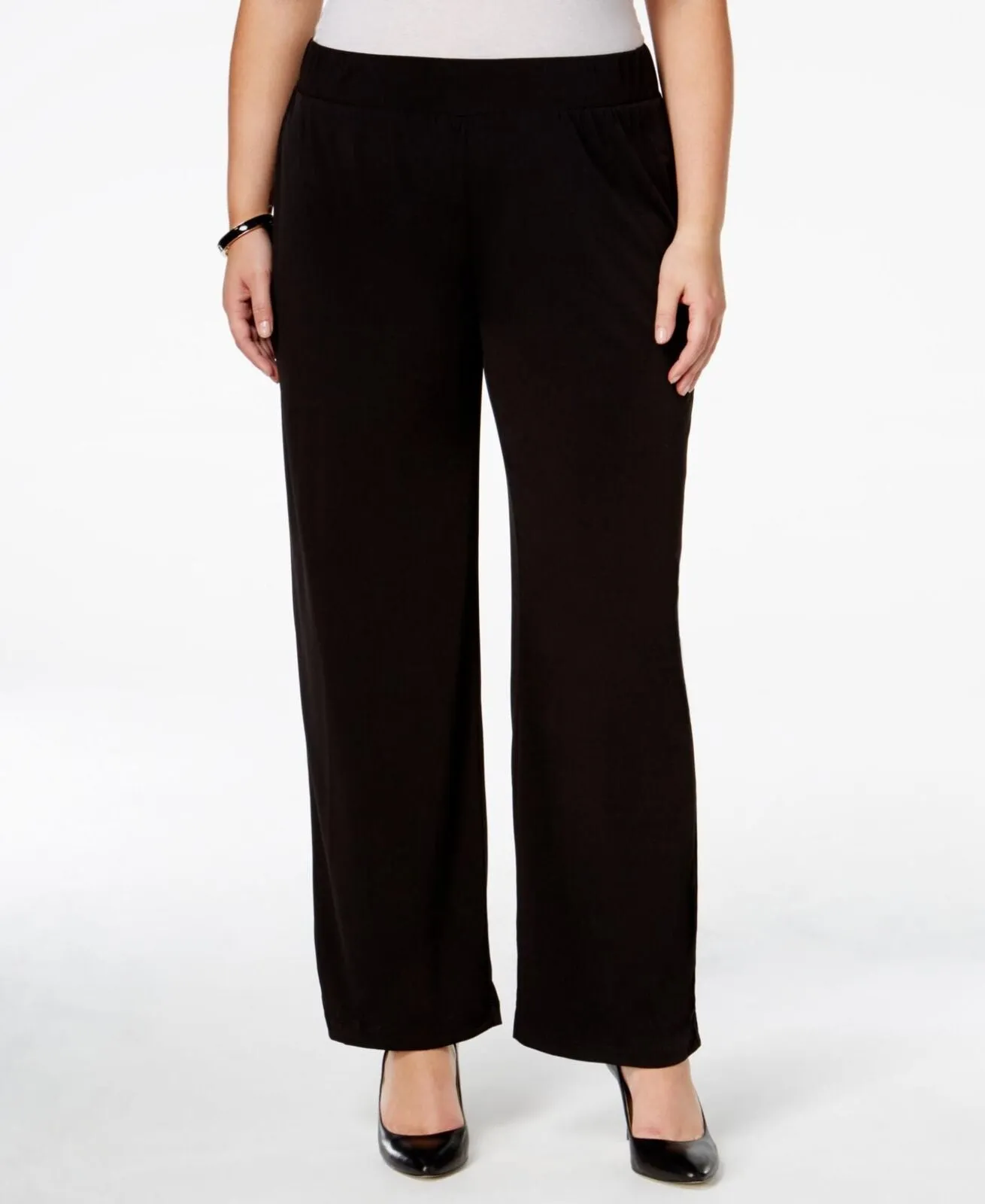 Ny Collection Womens Plus Size Pull-On Wide-Leg Pants WITP0247