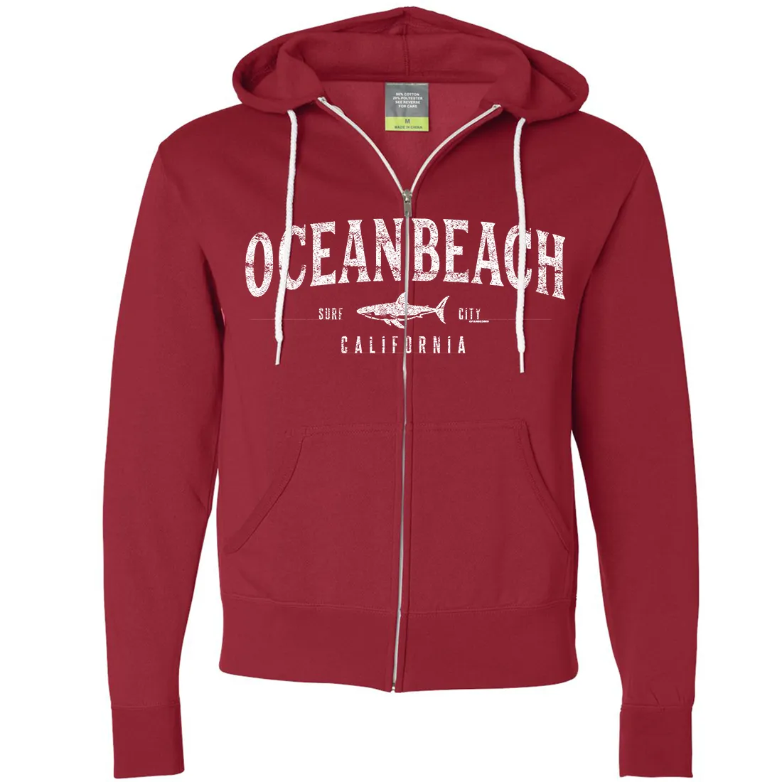 Ocean Beach California Zip-Up Hoodie