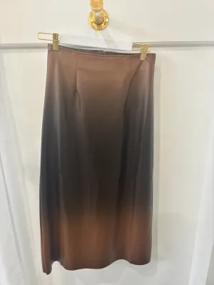Ombre Vegan Leather Skirt | Coffee
