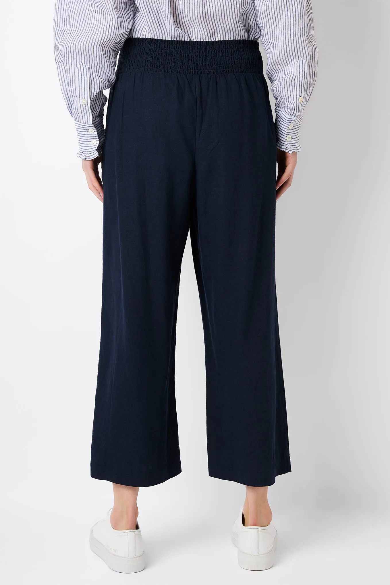 Ophelie Linen Crop Trouser - Midnight