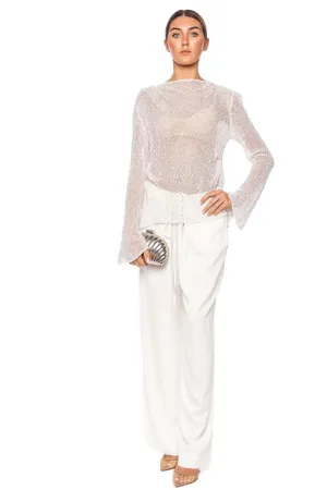 Orion Ivory Drawstring Wide Leg pant
