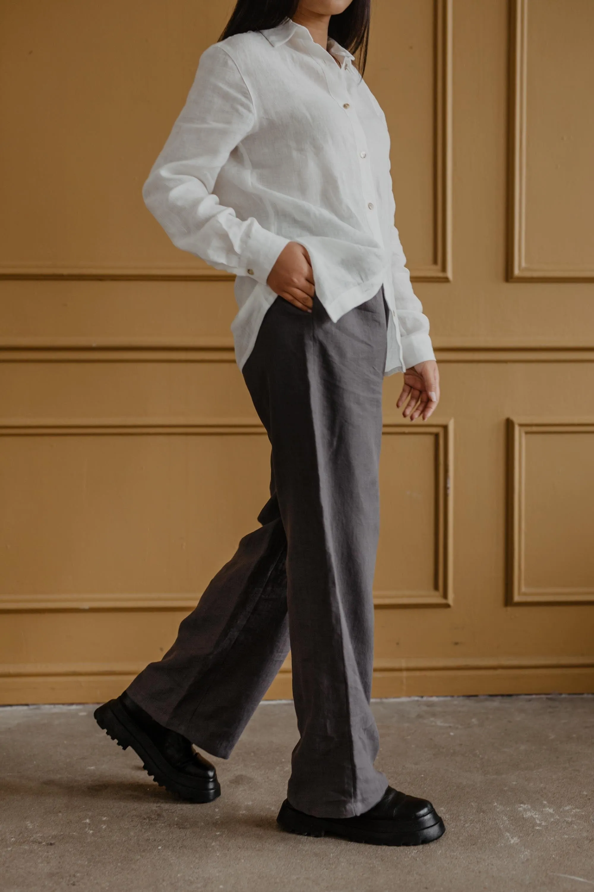 Oulu Super Long Linen Trousers | Multiple Colours