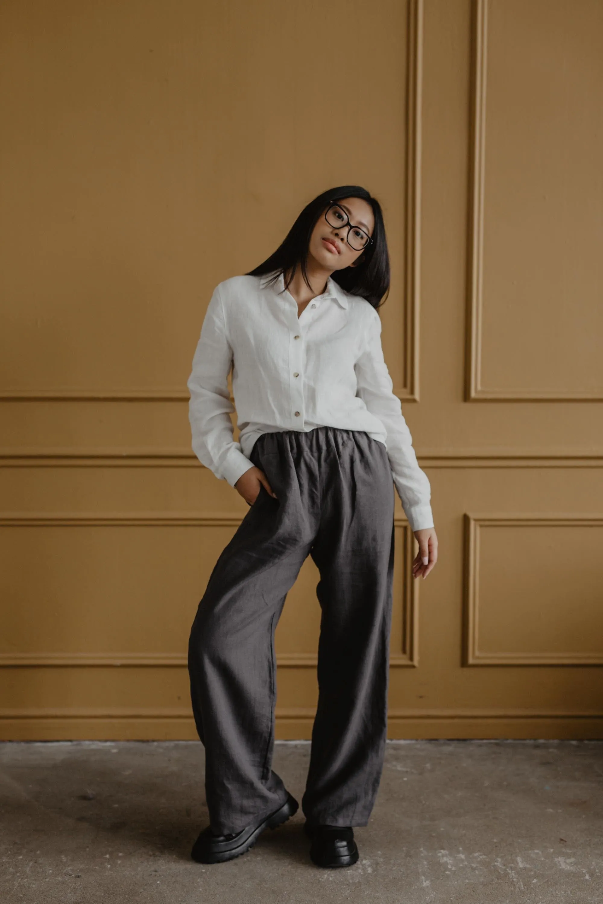 Oulu Super Long Linen Trousers | Multiple Colours