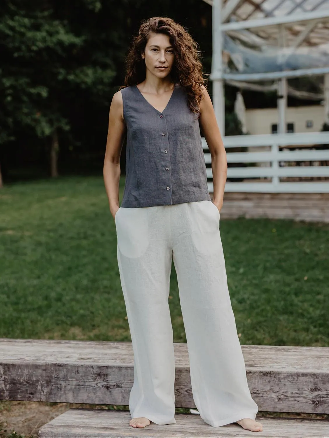 Oulu Super Long Linen Trousers | Multiple Colours