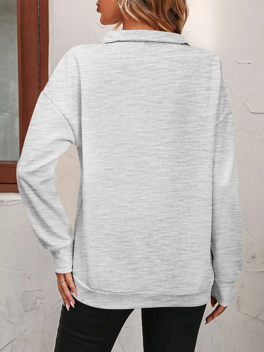 Paige Zip-Up Dropped Shoulder Sweatshirt