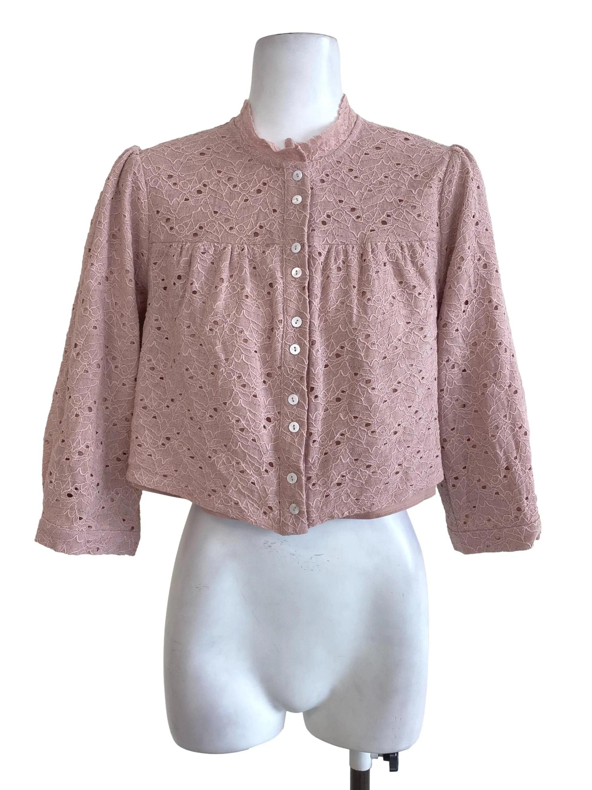 Pale Pink Longsleeve Crop Top